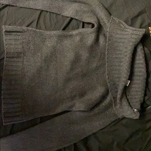 Grey cowl/scoop neck sweater